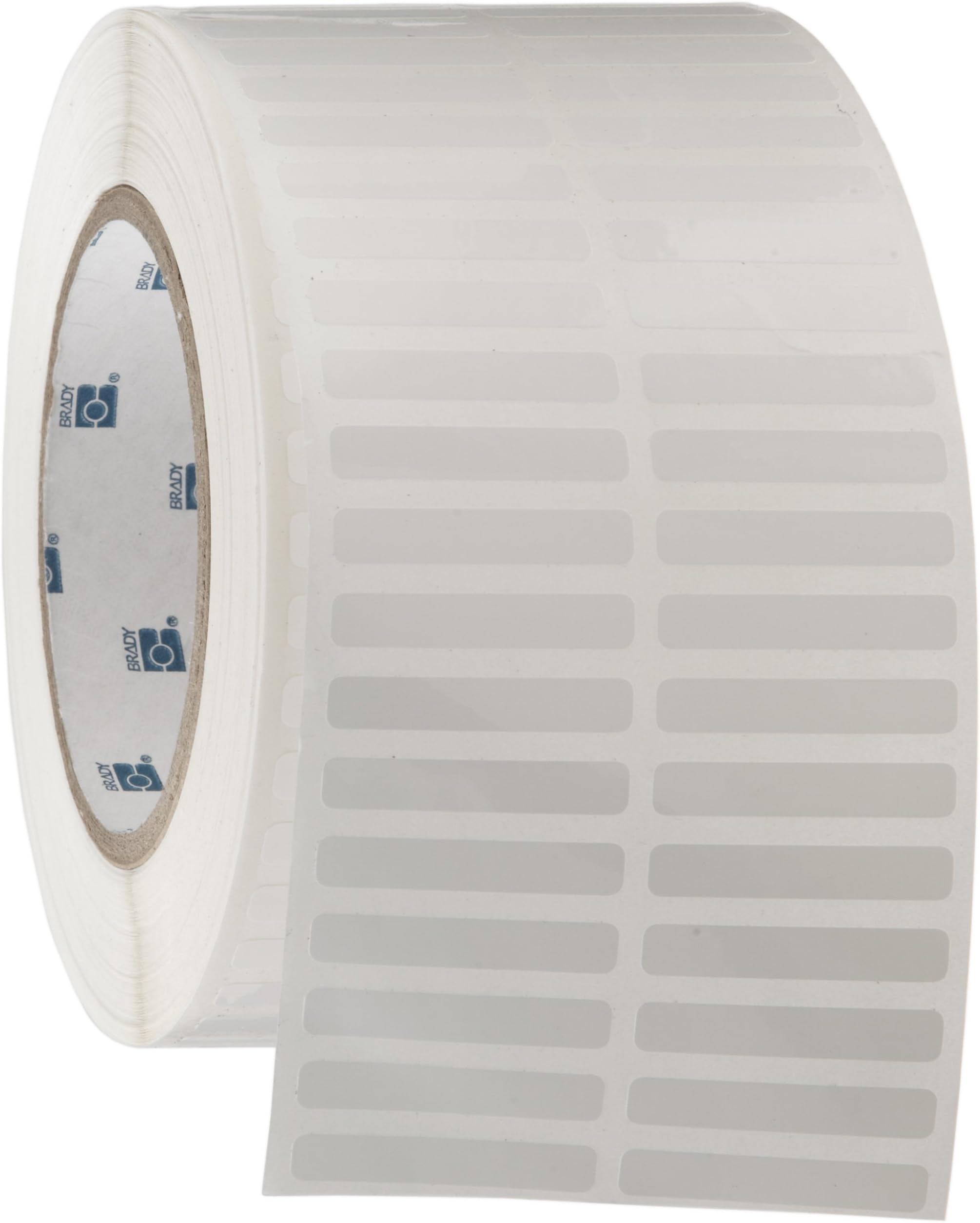 Brady THT-40-423-10 1.375" Width x 0.25" Height, B-423 Permanent Polyester, Gloss Finish White Thermal Transfer Printable Label (10000 per Roll)