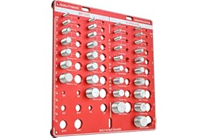 TMEDW Thread Checker, Nut and Bolt Thread Checker with 15 Metric & 19 Standard & 8 Drill Bit Gauge, Thread Gauge, Bolt Size and Thread Gauge, Bolt and Nut Identifier Gauge