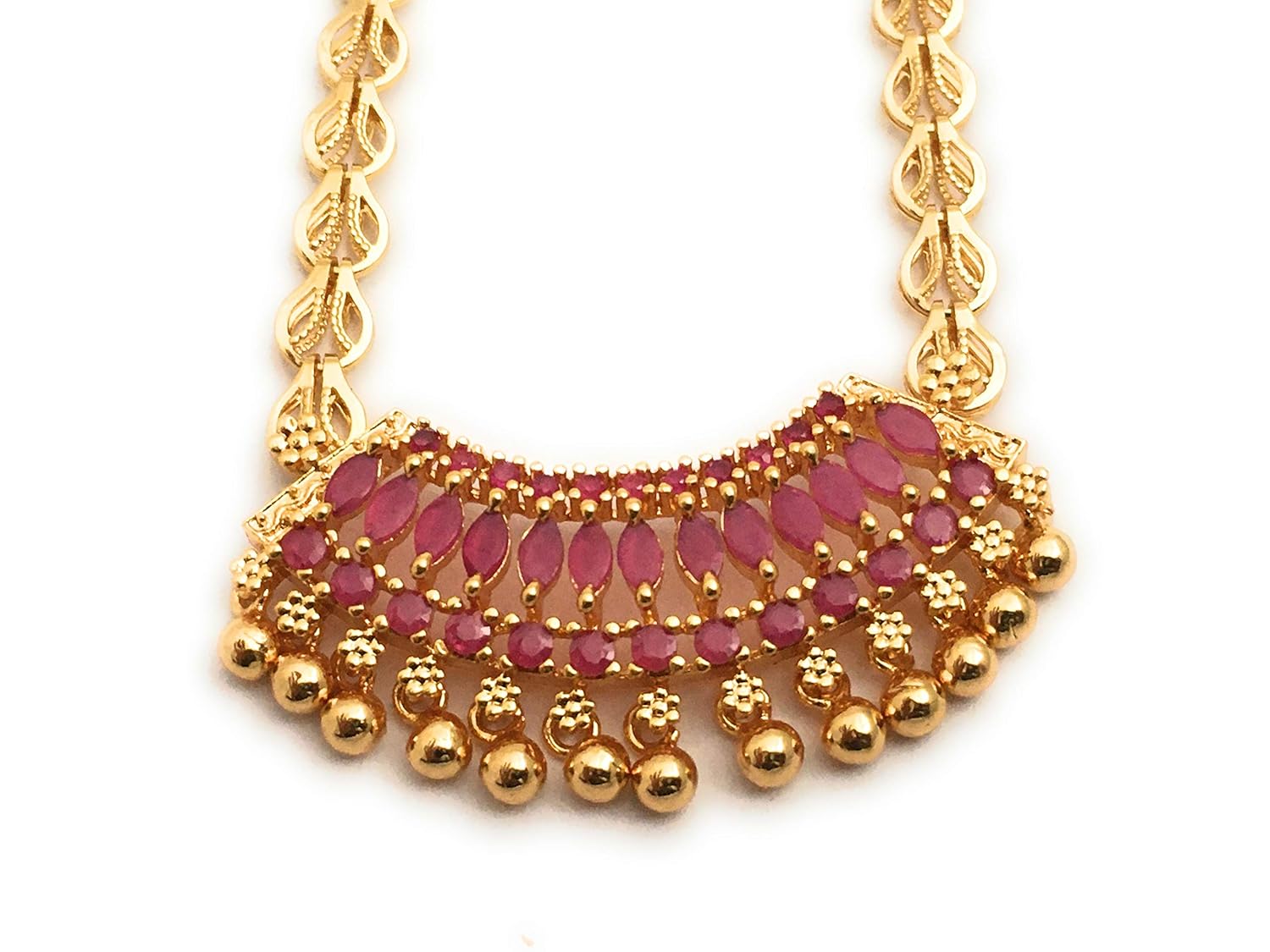 Buy Sasitrends American Diamond Gold Plated Pendant Chain Necklace for