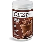 Quest Nutrition Chocolate Milkshake Protein Powder, 22g Protein, 2g Net Carbs, 1g Sugar, Low Carb, Gluten Free, 1.6 Pound, 24 Servings