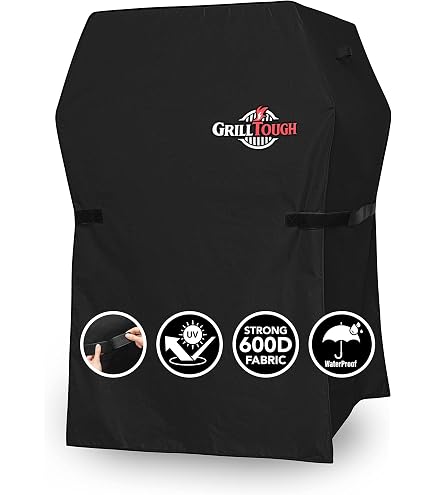 Char-Broil Grillabdeckung Größe XL – 165 Cm Breite, Schwarz, Wasserabweisend | Mit UV-Schutz & Seitlichen Gurten | Für Smoker, Holzkohle- & Pelletgrills