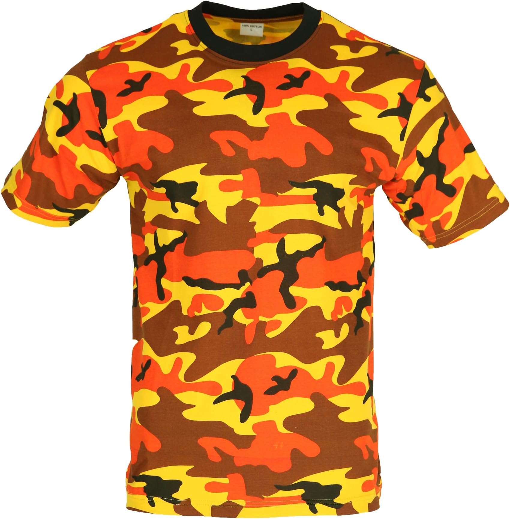 OUTBOUNDNew Combat American US Camouflage Army Style Pink Orange Red Yellow Camo T-Shirt