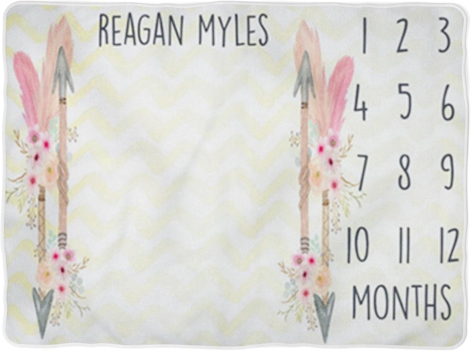 personalized baby girl milestone blanket