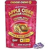 YouChews Apple Cider Vinegar Chews Better Than Apple Cider Gummies - Bloating Relief for Women and Men, 500mg Organic ACV with Prebiotics & Postbiotics, Low Sugar, Caramel Flavor, 30 Count