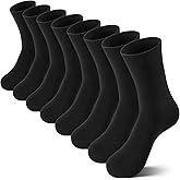 Somaibo 8 Pairs Kids Socks for Boys Girls Crew Dress Athletic Socks Soft Cotton Seamless Cushioned School Sock
