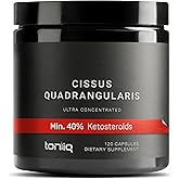 Toniiq Cissus Quadrangularis Capsules - Min. 40% Ketosteroids - Ultra High Strength Tendon and Joint Support Supplement - 1200mg Concentrated Cissus Extract - Wild Harvested in India - 120 Caps