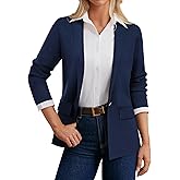 GRACE KARIN Women's Casual Sweater Blazer 2026 Long Sleeve Open Front Lapel Suit Jacket Lightweight Cardigan Work Office