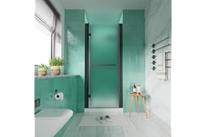 30-32 in.W x72 in.H i-Homare Frameless Pivot Shower Door with SGCC Frosted Tempered Glass, Pivot Swing Shower Door with Handles, Easy to Clean
