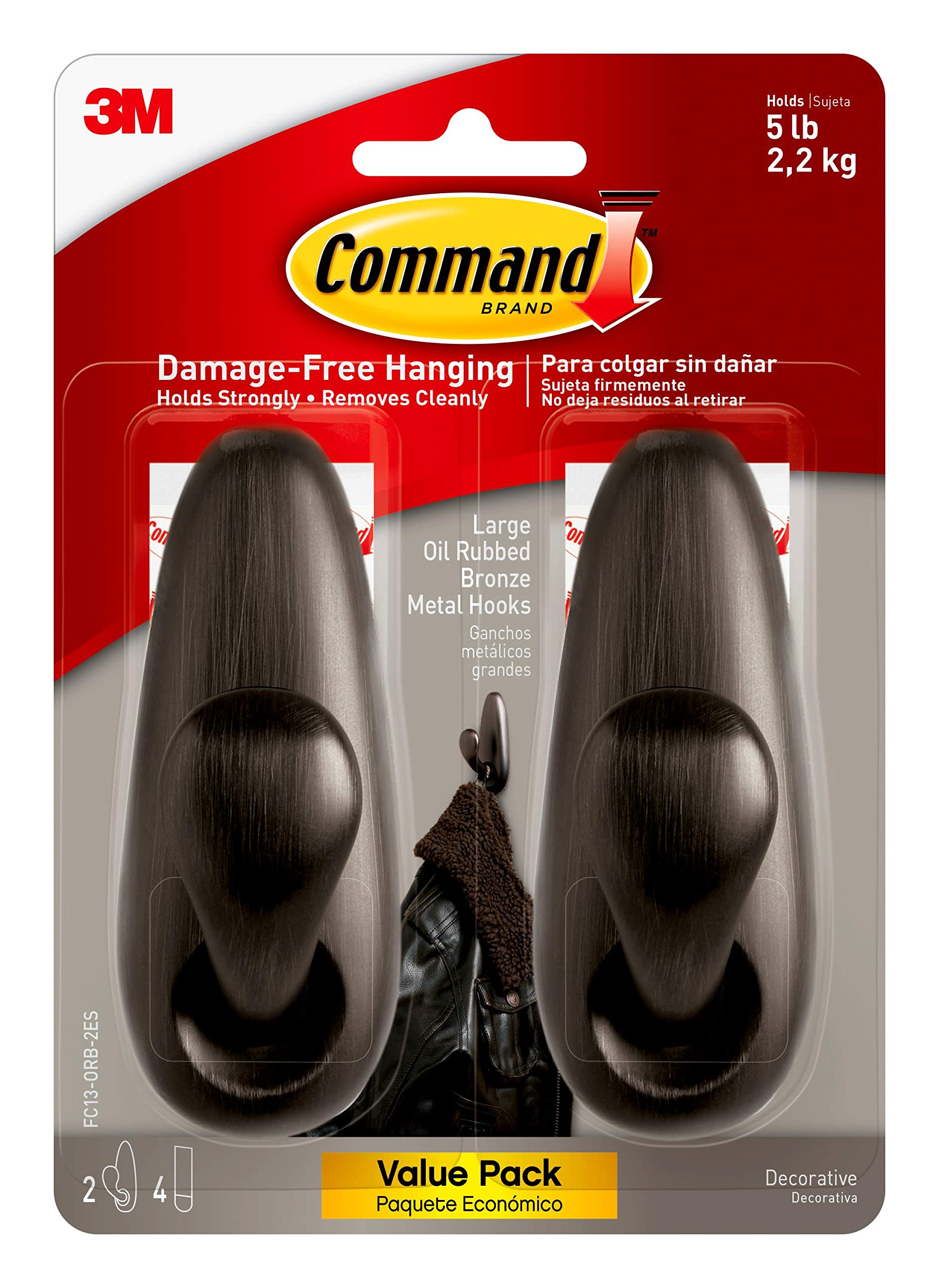 Command FC13 ORB 2ES Large Forever Classic Oil Rubbed Bronze 2 Hooks | amzdealz