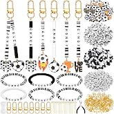 Hinly 3718 Pcs Soccer Bead Keychain Bracelet Making Kit DIY Name Bead Craft | Jewelry Making Kit, Soccer Ball Beads, Bag Charm, Sports Party Favor Gift, Goodie Bag Stuffer, Backpack Jewelry Accessories