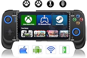 KICKDOT Wireless Phone Controller for iPhone/Android with Hall Joystick, Mobile Gaming Controller for iOS Support Xbox Game Pass, PlayStation, Steam Link, Call of Duty,Roblox, Cloud Gamepad