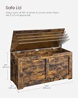 VASAGLE Storage Chest Bench Rustic Brown 40 x 100 x 46 cm LSB061T01 view 7