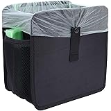 MKPCW Portable Car Trash can Back Seat Organizer Auto Garbage Bag for Vehicles (Black)