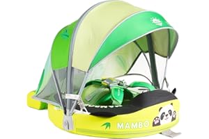 Baby Floats for Pool with Canopy Removable UPF 50+ UV Sun Protection Canopy Mambobaby Float Non Inflatable Upgrade Add Tail A