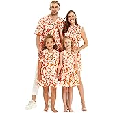 Matchable Family Hawaiian Luau Men Women Girl Boy Clothes in Classic Vintage Hibiscus Orange