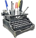 Bellaa 21413 Typewriter Pen Holder Pencil Cup Writing Utensils Desktop Office Vintage Decor