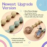 MumEZ Dummy Clip 2 Pcs Premium Silicone Clip Cream White Purple Baby Safe view 3