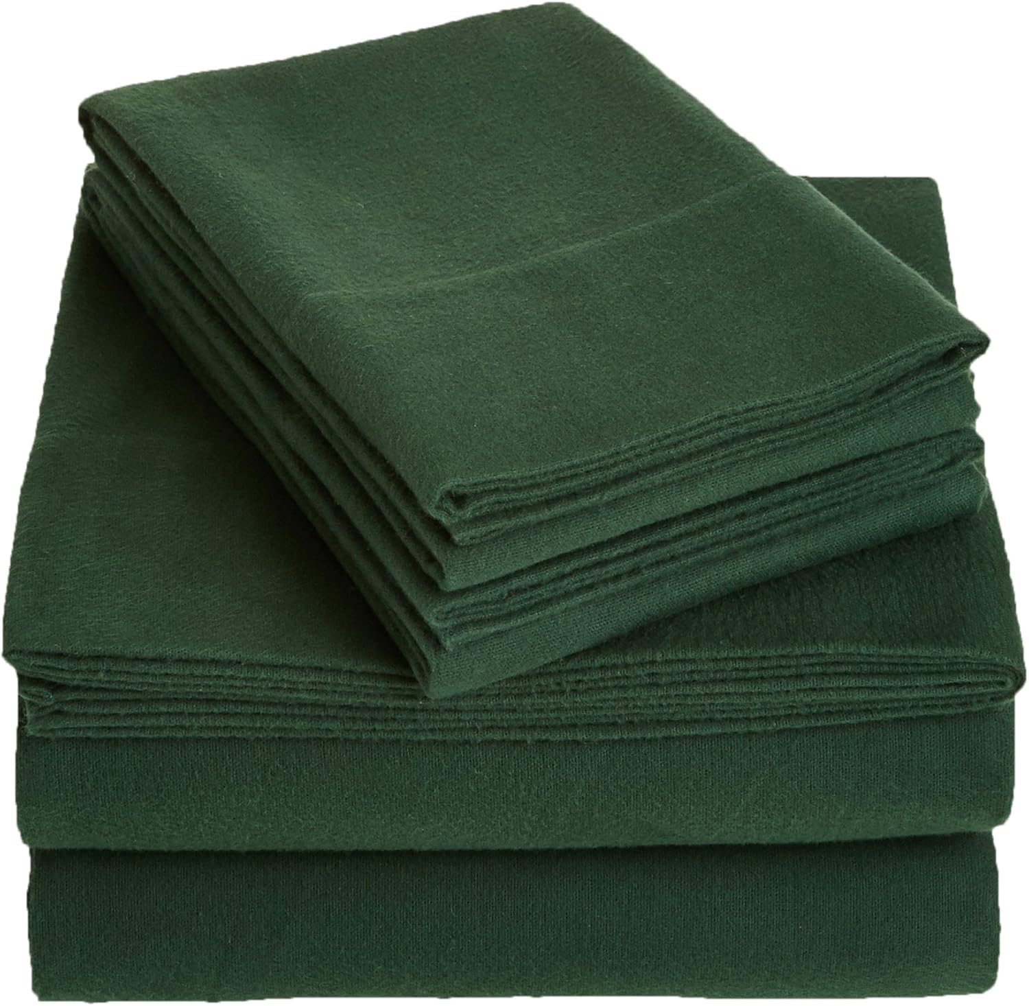 AmazonBasics Solid Lightweight Flannel Sheet Set Full