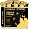Under Eye Patches for Puffy Eyes Treatment 30 Pairs, 24K Gold Under Eye Masks for Dark Circles and Puffiness, Eye Gel Pads w/Collagen, Sodium Hyaluronate, Rose Essence for Eye Bags Treatment