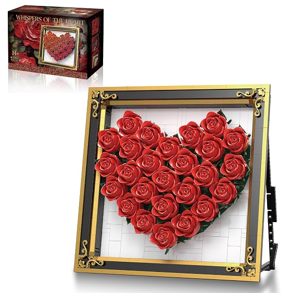 ZONECYTD RED ROSE BUILDING SET COMPATIBLE WITH LEGO...