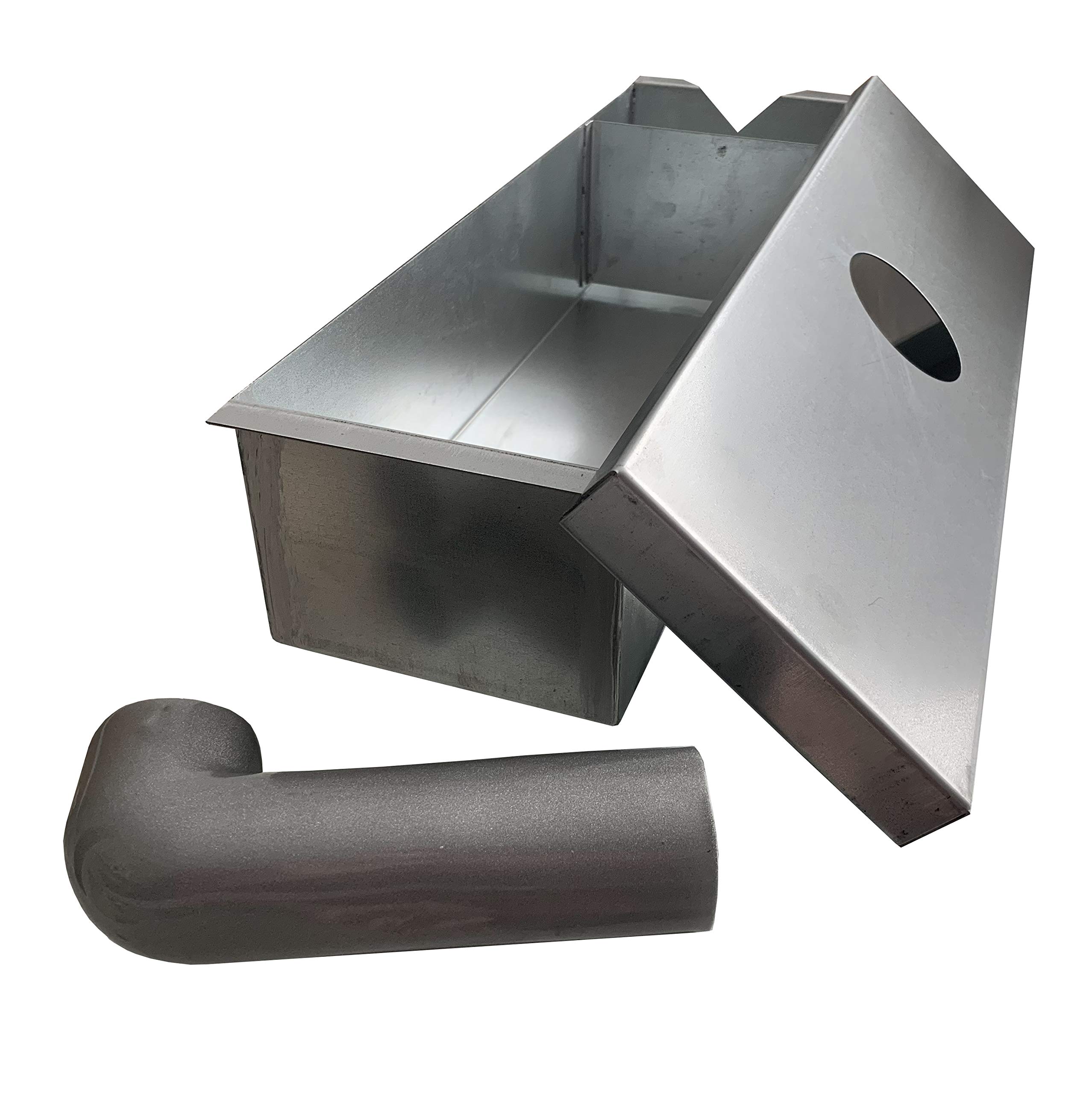 Grease Box for Restaurant Canopy Hood Exhaust Fan (Includes Down Spout)