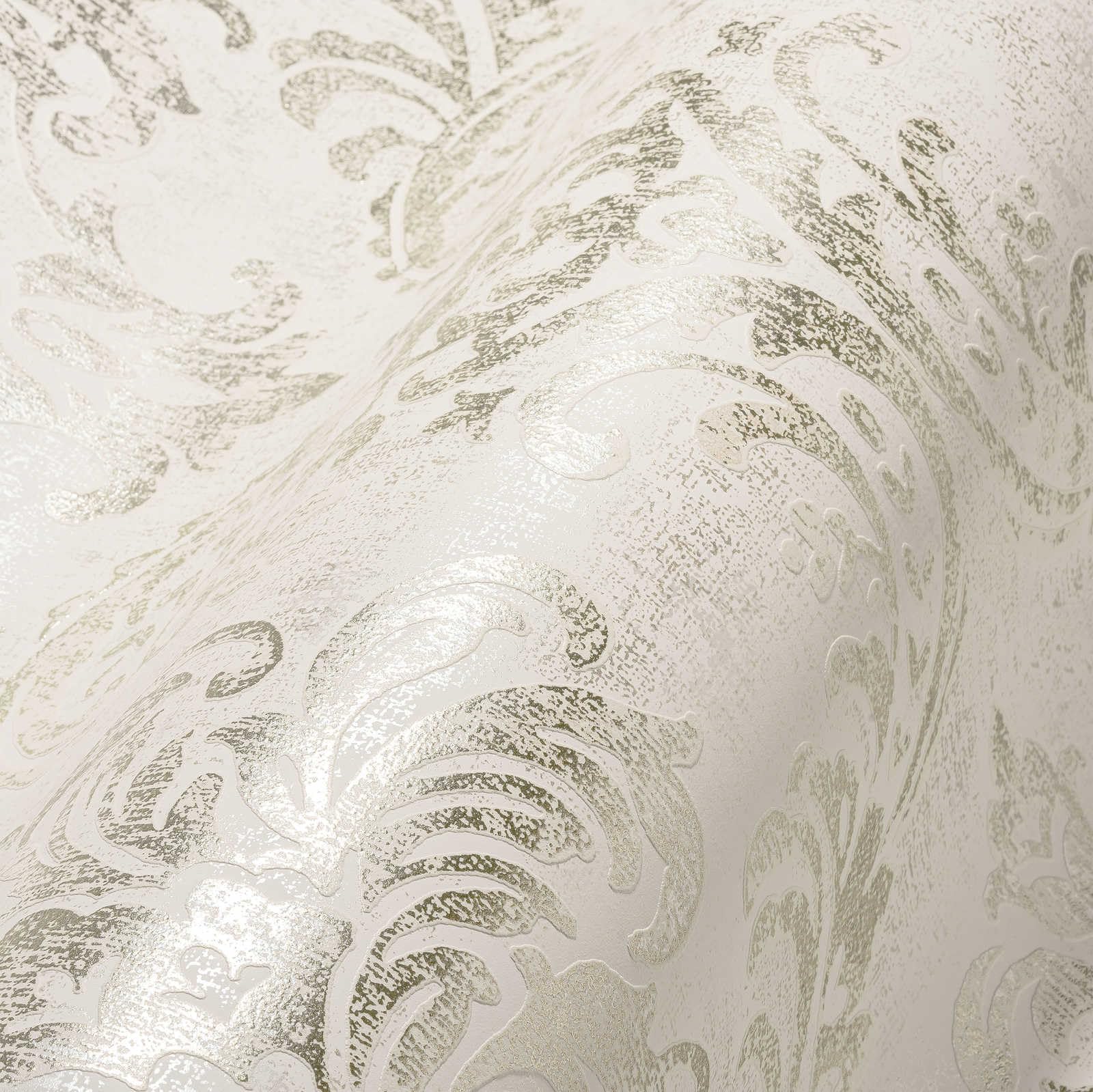Livingwalls Travel Styles Non-Woven Wallpaper - Wallpaper in Baroque Look in White and Silver - Classic Wallpaper for Various Rooms in 10.05 m x 0.53 m