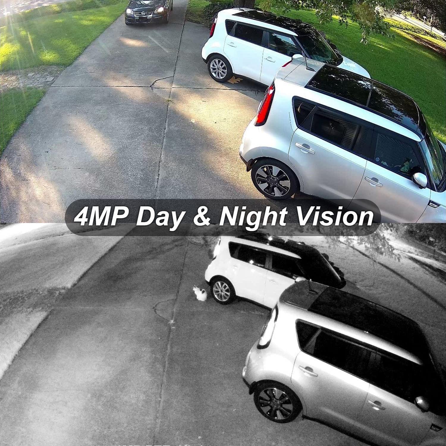 Anpviz 4MP PoE IP Bullet Camera with Microphone/Audio, IP Security Camera Outdoor Indoor, Night Vision 65ft, Waterproof IP66, 108° Wide Angle 2.8mm Lens, 24/7 Recording, NDAA Compliant (U Series)
