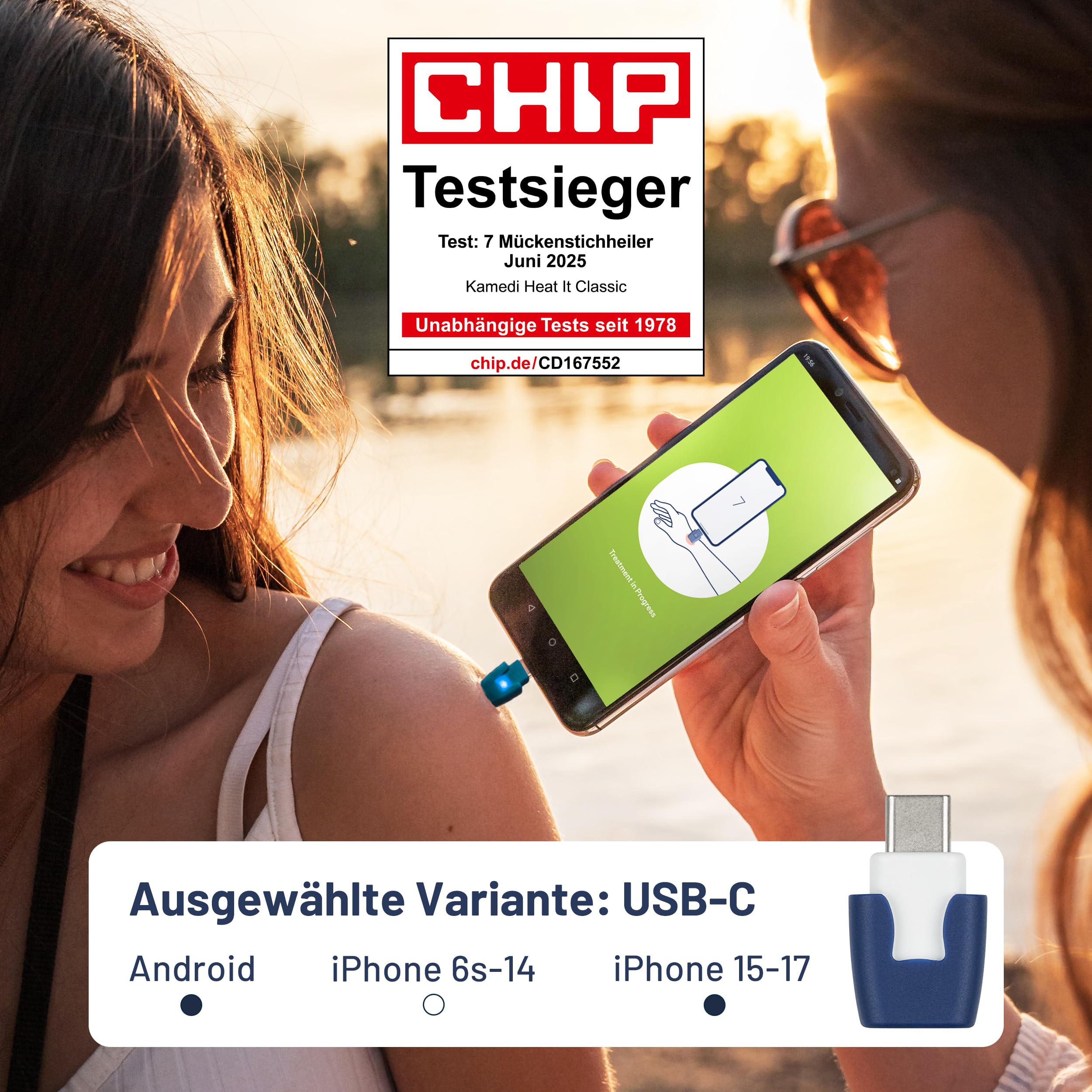 heat it - Insektenstichheiler für dein Smartphone - Chemiefreie Behandlung von Juckreiz & Schmerz mit konzentrierter Wärme - für Android & iPhone 15/16/17 (USB-C) 2