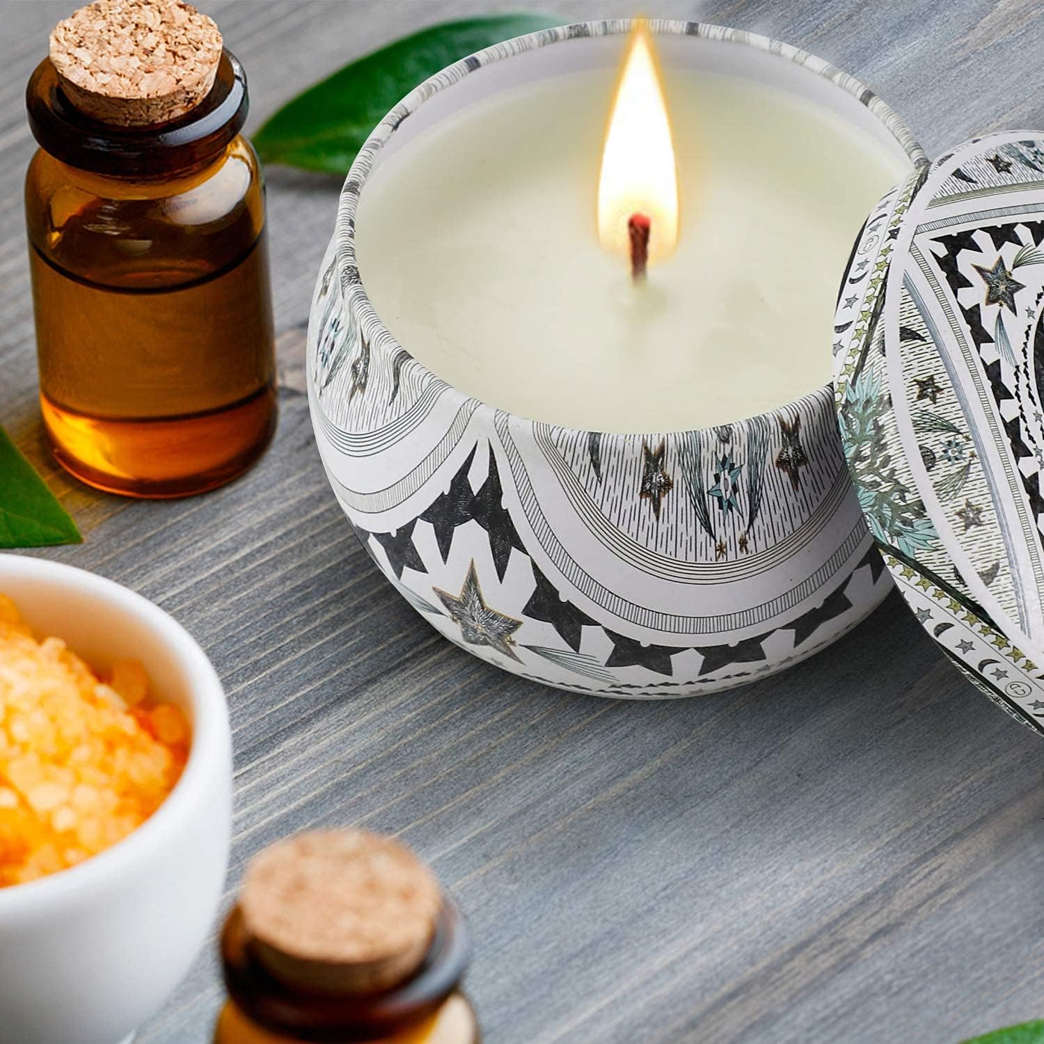 Scented Candles Gift Set for Women Aromatherapy Candle 6 Pack Portable Tin Soy Wax Long Lasting Strong Fragrance Lavender Sage for House, Home Decor, Stress Relief, Bath, Teacher Birthday Gifts: Home Improvement