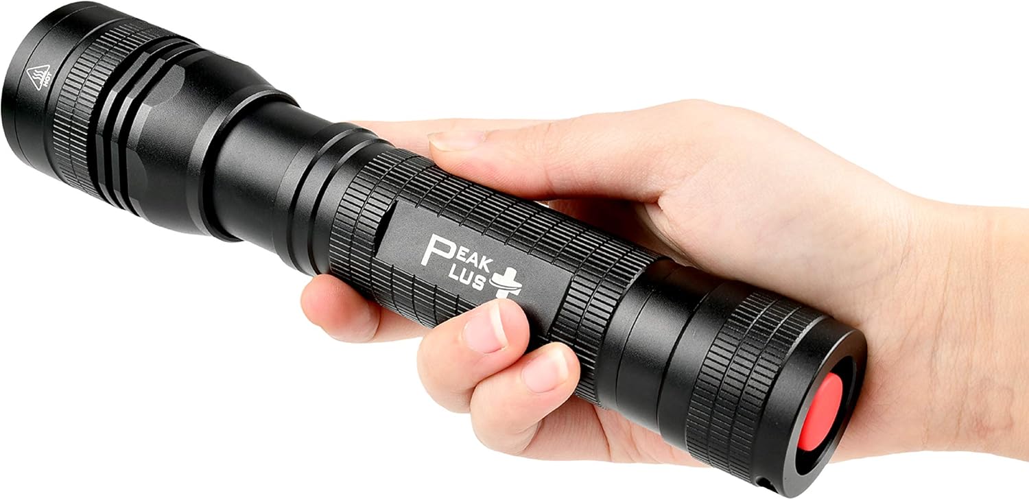 PeakPlus High-Powered LED Flashlight LFX2000 - Brightest High Lumen Light with 5 Modes, Zoomable and Water Resistant - Best Flashlights For Camping, Dog Walking and Emergency - - 