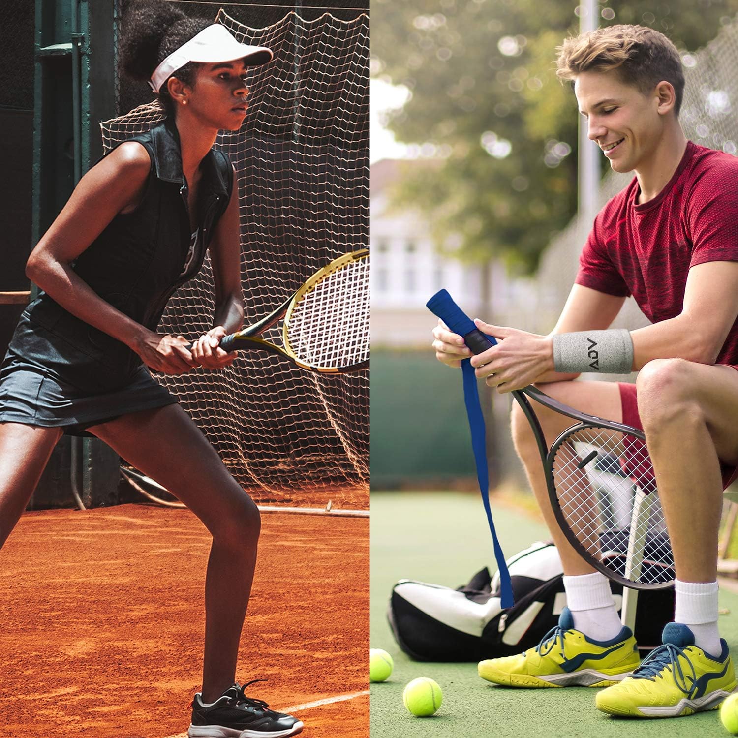 ADV Tennis Dry Overgrip - 12 or 30 Pack - Ultra Absorbent Grip Tape with Exclusive FeltTac Material for High Velvety Comfort - Pro Tested & Designed : Sports & Outdoors