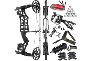 ZSHJGJR Compound Bow Dual-use for Arrows and Steel Ball,Hunting Bows,40-70lbs Adjustable,Short-Axis Compound Bow Set for Arch