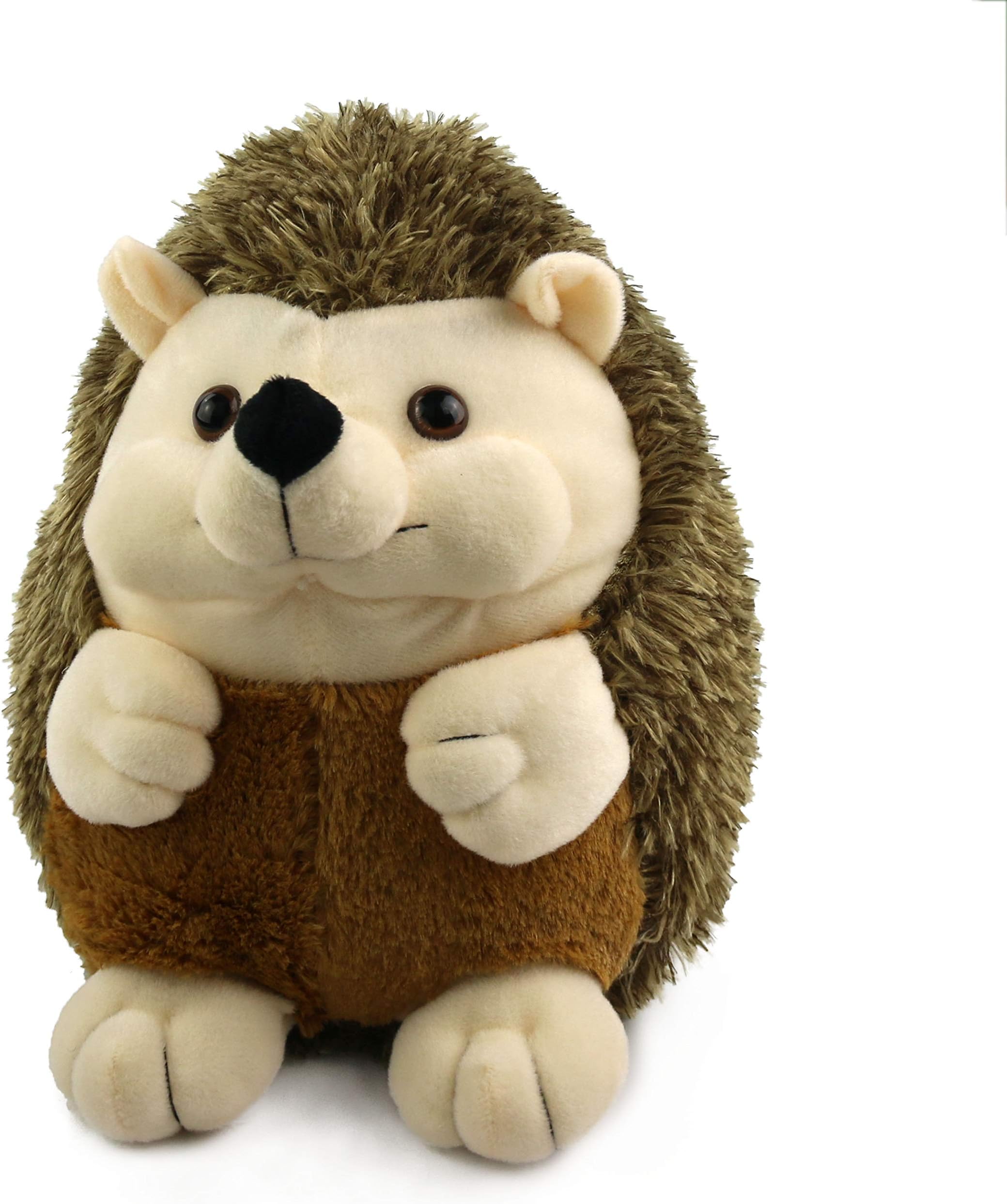 Houwsbaby Realistic Stuffed Hedgehog Plush Toy Pillow for Baby Girls Boys Birthday Gift Holiday Decoration,Brown,10in