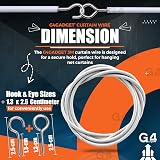 G4GADGET 3M Net Curtain Wire with 8 Hooks & 8 Eyes for Windows & Doors view 3