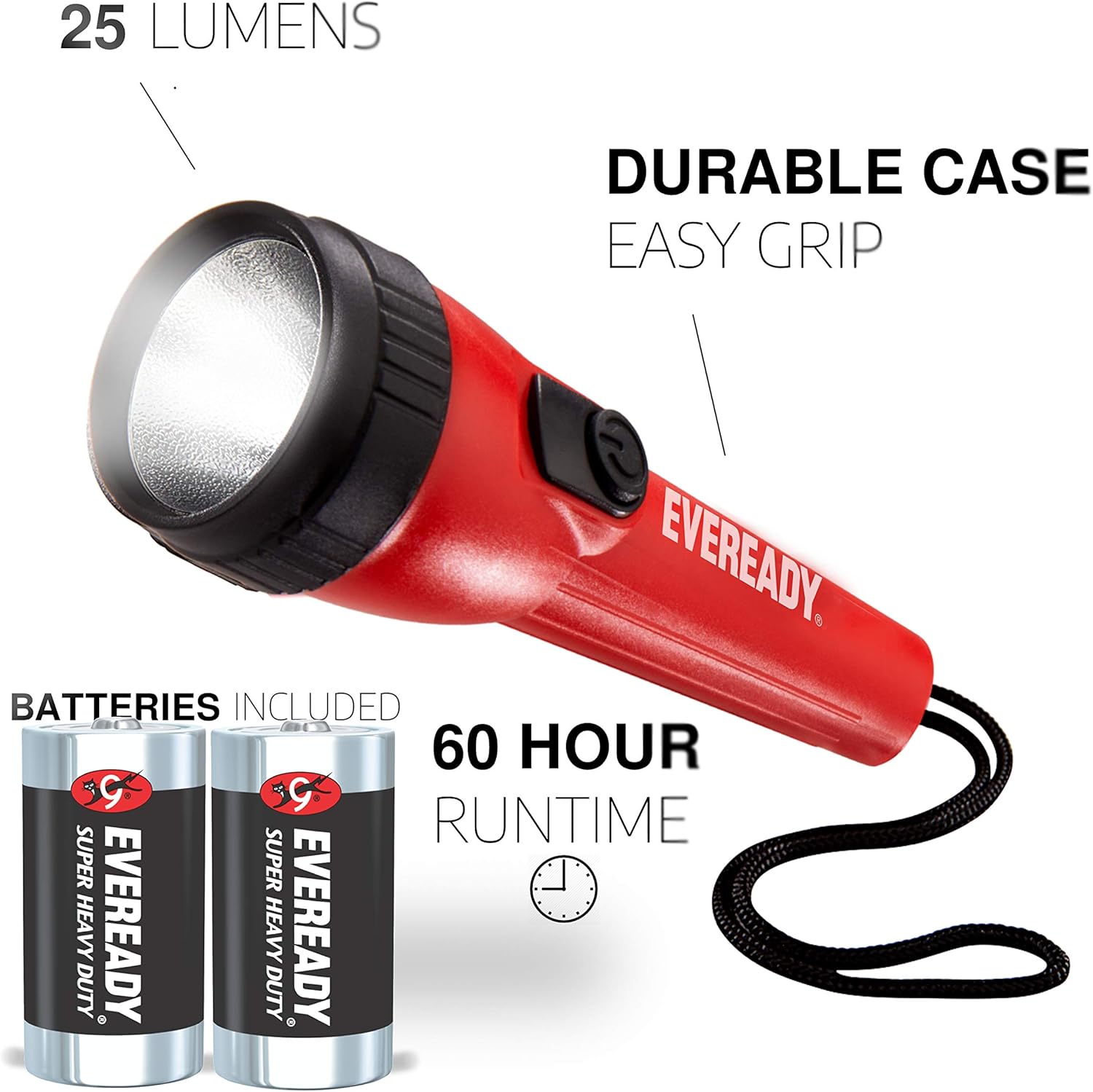 EVEREADY LED Flashlight Multi-Pack, Bright and Durable, Super Long Battery Life, Use for Emergencies, Camping, Outdoor, Batteries Included