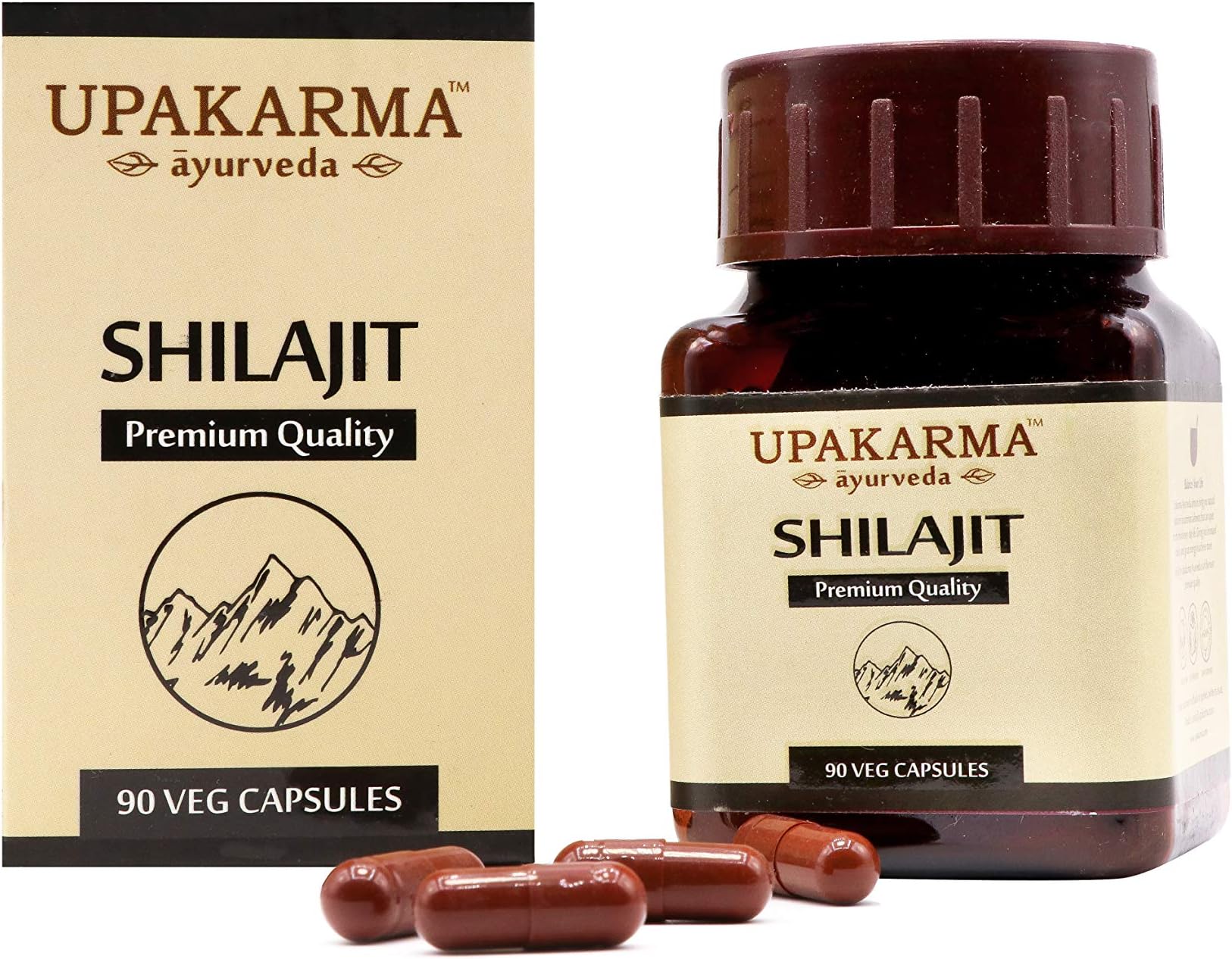 UPAKARMA Authentic & Pure Shilajit Extract for Immunity Booster, Strength, and Stamina 300MG 90 Capsules - Pack of 1