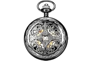 New Brand Mall Men’s Pocket Watch with Chains Steampunk Mechanical Pocket Watches Christmas Graduation Birthday Gifts Fathers Day