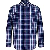 Izod Boys Long Sleeve Plaid Button-Down Dress Shirt