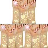 xo, Fetti Golden Birthday Temporary Tattoos - 50 gold styles | Birthday Party Decorations, Fun Birthday Girl Party Favors, HBD, Older Wiser Hotter, Fifty and Fabulous, Funny Bday Gift (Pack of 3)