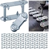 Zonon 100 Sets 2.7 x 0.8 x 1.7 Bolt Solid Steel Plate Fasteners Clips | Conveyor Belt Repair Staple Lacing Kit Pre-assembled Steel Bottom Plates for Industrial, Mining, Quarry, Cement, Agriculture