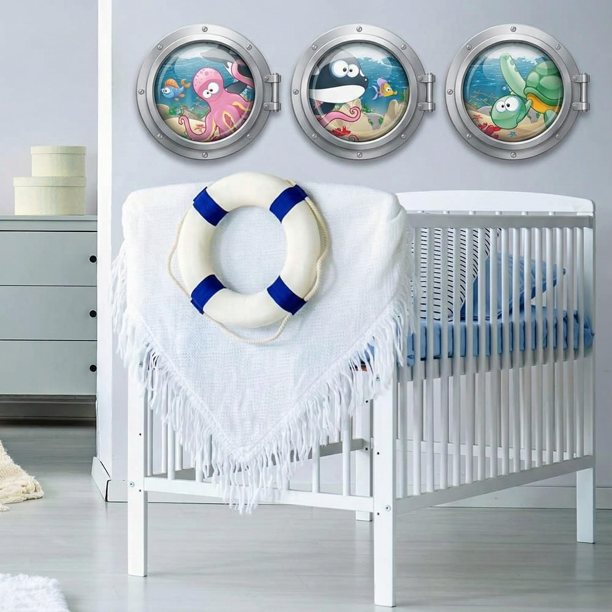 Wall Art R00030 Children´s Porthole Wall Sticker, Colourful, 95 x 30 x 0.1 cm