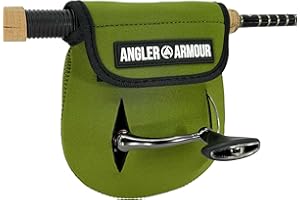 SAVAGE ANGLER Angler Armour Spinning Reel Cover, Fishing Reel Cover, Neoprene Spinning Reel Case, Spinning Reel Sleeve, Spinning Reel Protective Pouch, Fits 1000, 2000, 3000, 3500 Series Reels (Green)