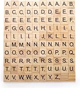 Coloch 1000PCS Wood Letter Tiles A-Z Spelling Games Phonics DIY Crafts Natural view 3