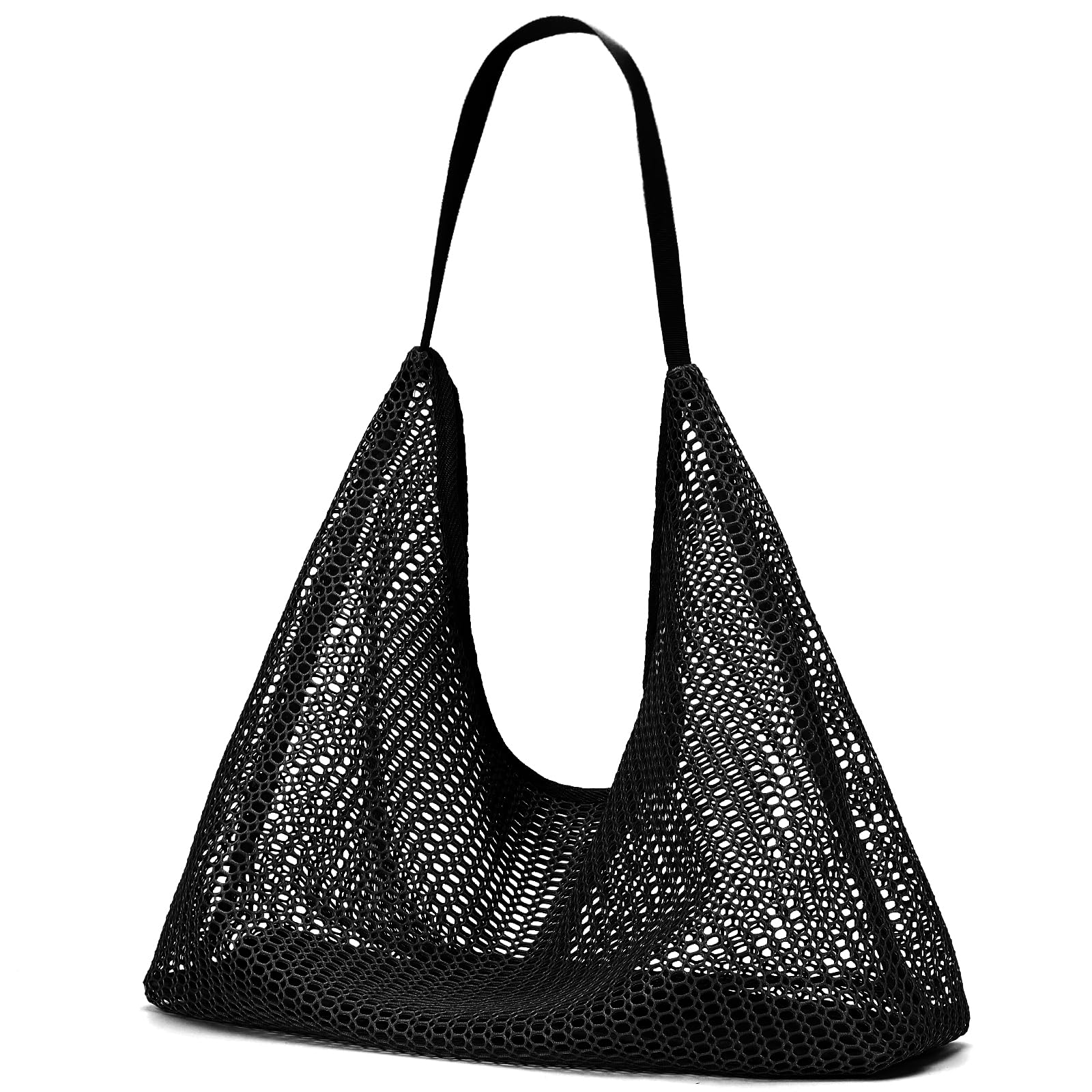 Photo 1 of UYLIA Mesh Beach Bag, Summer Beach Tote Bags for Women, Soft Casual Crochet Bags for Vacation Shopping Swimming Pools Travel