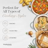 Nuovva Enamelled Cast Iron Dutch Oven 6.4 Qt with Lid Sea Salt 28cm view 8