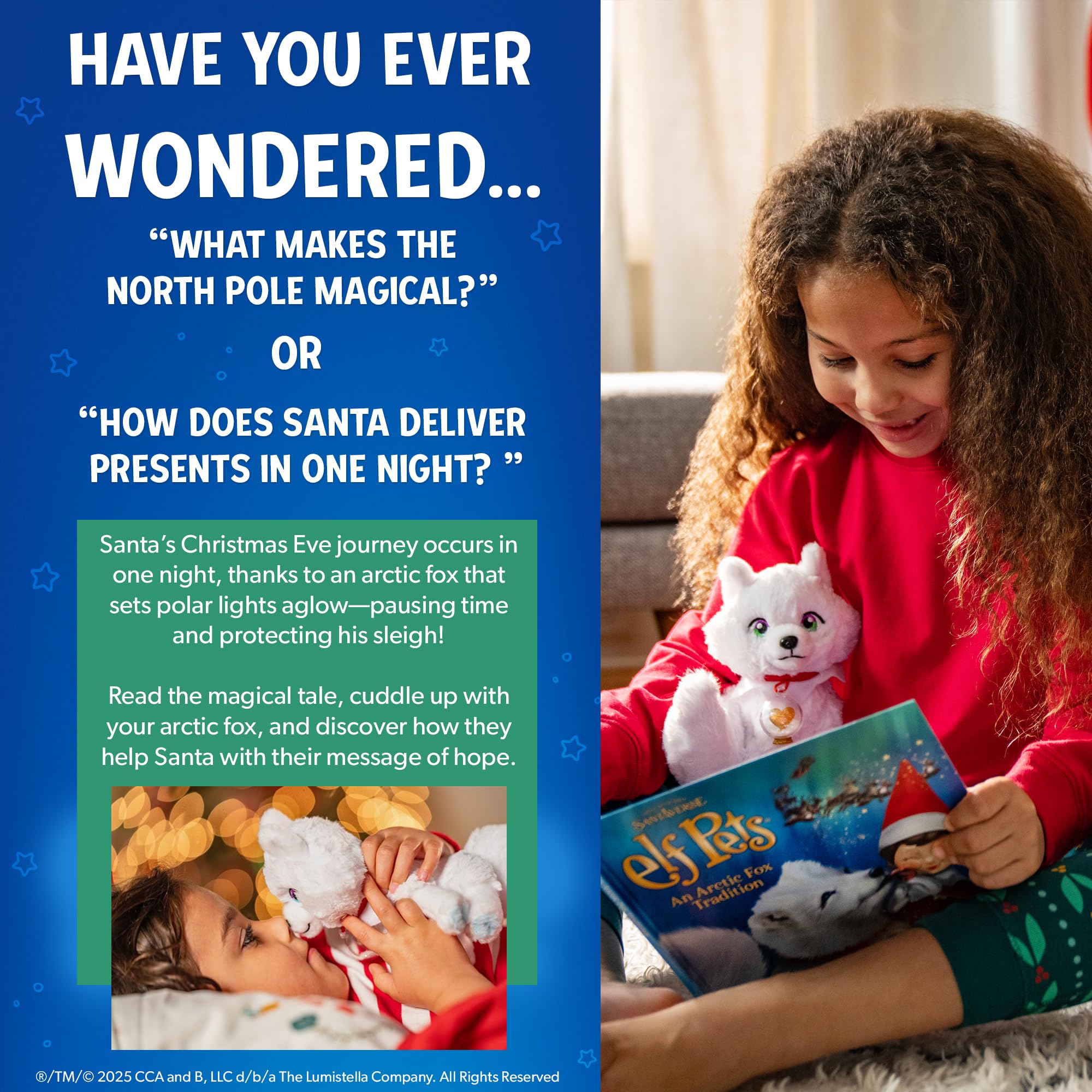 Elf Pets: an Arctic Fox Tradition - Huggable Elf Pet Arctic Fox Stuffed Animal - Includes Beautifully Illustrated Hardbound Storybook, Mini Snow Globe Charm and Official Adoption Certificate.