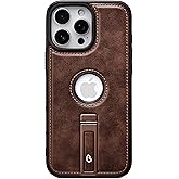 Bullroye for iPhone 16 Pro Max Case Leather with Stand, Strong Magnetic Fits for MagSafe (Cocoa, iPhone 16 Pro Max)