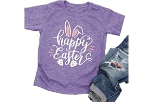 VVNTY Happy Easter T Shirt Toddler Baby Girls Boys Bunny Rabbit Graphic T-Shirt Easter Egg Letter Print Tees Tops