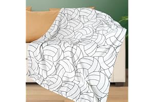 Niopos Volleyball Blanket Volleyball Gifts Girls Teens Boys Coach Team Gifts Senior Night Birthday Christmas Gifts Bedroom Stuff(Light Black and White, 40x50 inch)