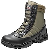 NORTIV 8 Men's Military Tactical Work Boots Side Zipper Leather Motorcycle Combat Boots Trooper